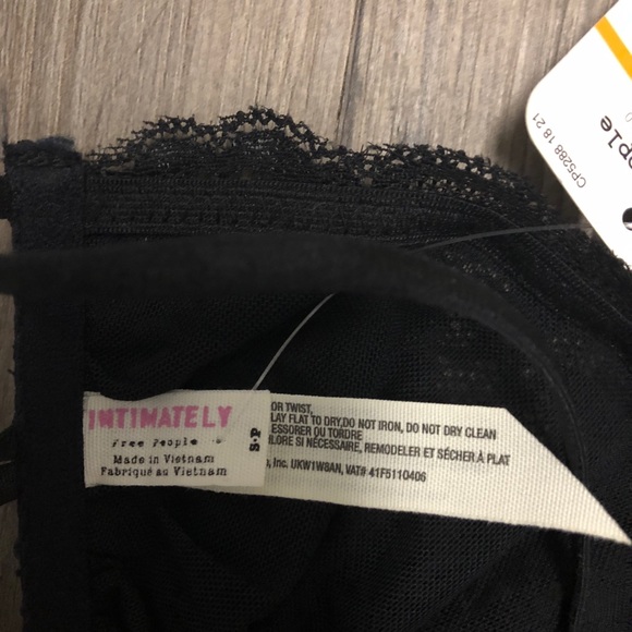 Free People Intimately Lace Bandeau Black Sz Small - Picture 4 of 5